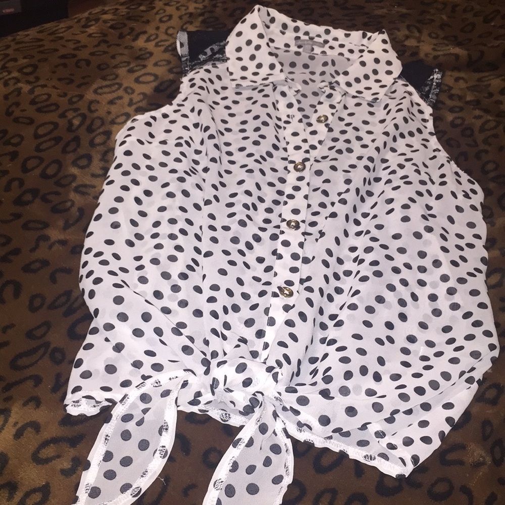 Polka dot see through top